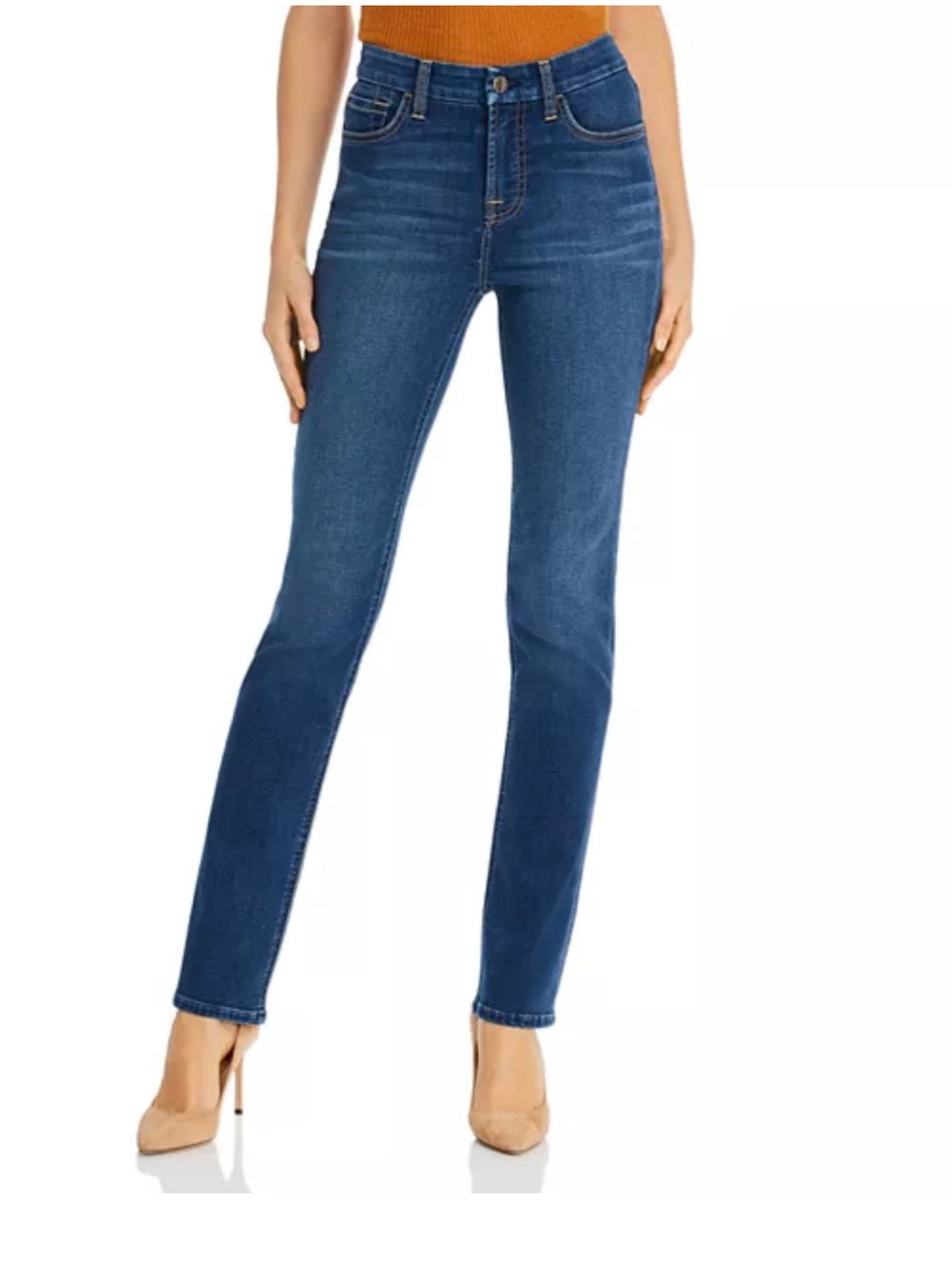 Jen 7 High Waist Skinny Jeans in Deep Blue